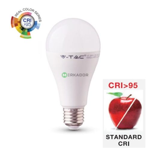 V-TAC CRI>95 12W E27 A60 LED izzó - Természetes fehér - 7483