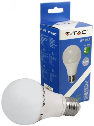 V-TAC 10W E27 A60 LED izzó - hideg fehér - 4227