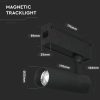 V-TAC állítható LED lámpatest mágneses tracklighthoz - 15W - 4000K - 7967