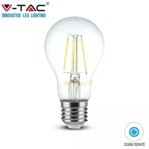 V-TAC filament 8W dimmelhető E27 LED izzó - meleg fehér - 212815