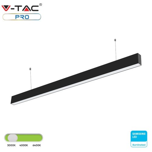 V-TAC vonalvilágító mennyezeti LED lámpa Samsung chippel - állítható színhőmérséklettel - fekete - 20060