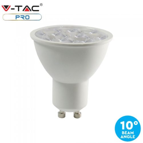 V-TAC spot lámpa LED izzó, 6W GU10 10° - természetes fehér - 2120027