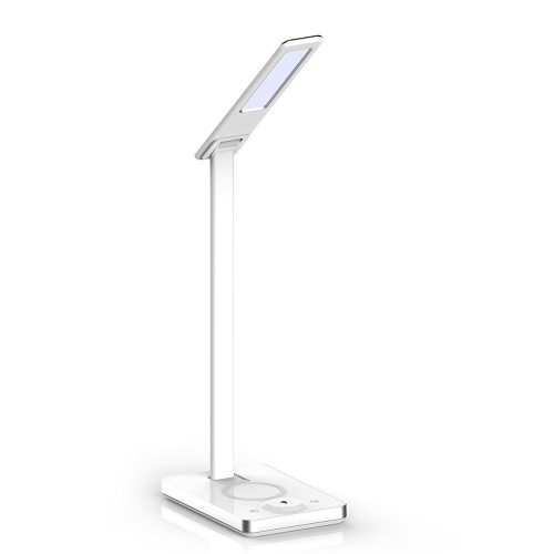 V-TAC 7W LED-es asztali lámpa, beépített vezeték nélküli töltéssel, változtatható fényhőmérséklettel, fehér - 218603