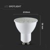 V-TAC LED SPOT lámpa, 5W ledes GU10 izzó, égő, 150 lm/W - Meleg fehér - 2837