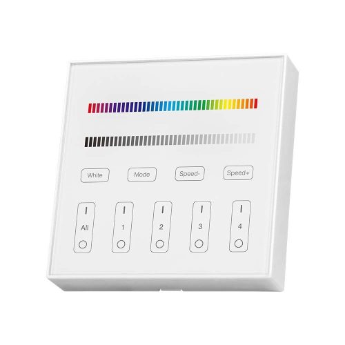 V-TAC 4 zónás üveg előlapos távirányító egyszínű és RGB/RGB+W LED szalagokhoz - 2917