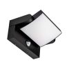 V-TAC kültéri 17W LED fali lámpa állítható szöggel, mozgásérzékelővel - fekete házas, természetes fehér - 2941