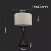 V-TAC Designer asztali lámpa, henger alakú szövetburával - 40391