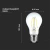 V-TAC filament 4W E27 COG LED izzó - természetes fehér - 7119