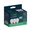 V-TAC LED lámpa P45 izzó 4.5W E14 természetes fehér - 3 db/csomag - 217358