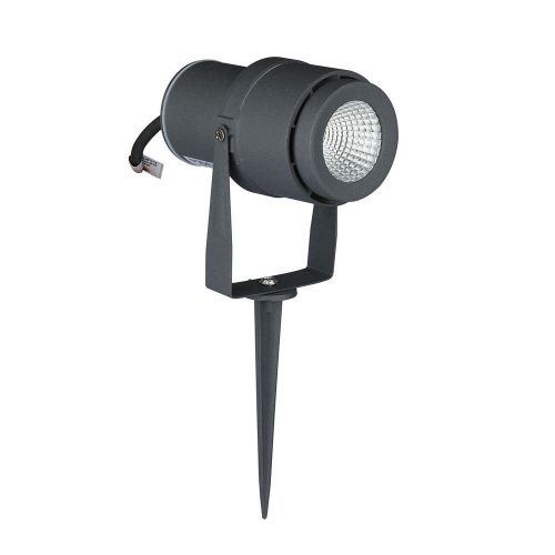 V-TAC leszúrható kültéri mini reflektor, kerti LED lámpa - antracit, zöld fénnyel - 7552