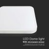 V-TAC IP44 szögletes LED mennyezeti szenzoros lámpa 18W, távirányítóval - fehér kerettel, természetes fehér - 76661