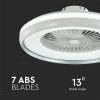 V-TAC ventilátoros LED lámpa, állítható sebességgel, változtatható színhőmérséklettel, szürke belső gyűrűvel - 7935