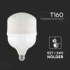 V-TAC 60W E27 T160 hideg fehér LED lámpa izzó, 110 Lm/W, plusz E40-re foglalatátalakítóval - 23577